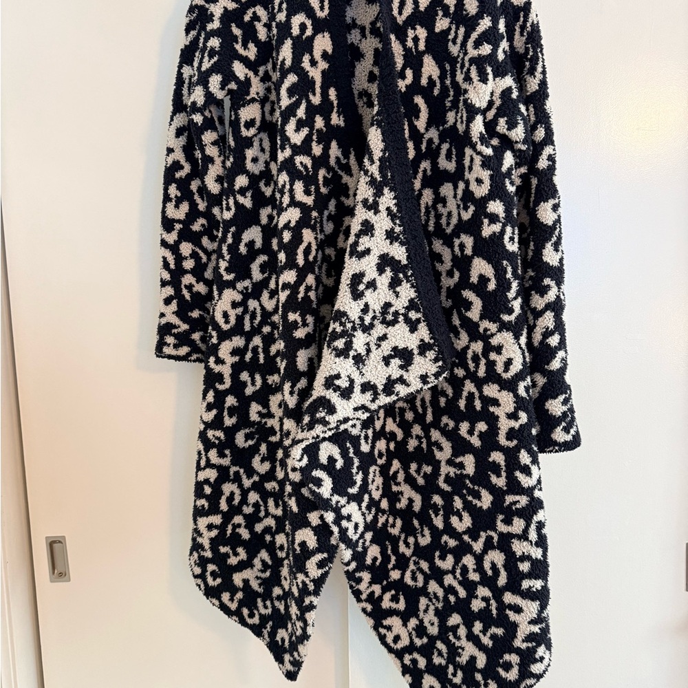 UGG Black and Cream leopard Teddy Sweater Jacket